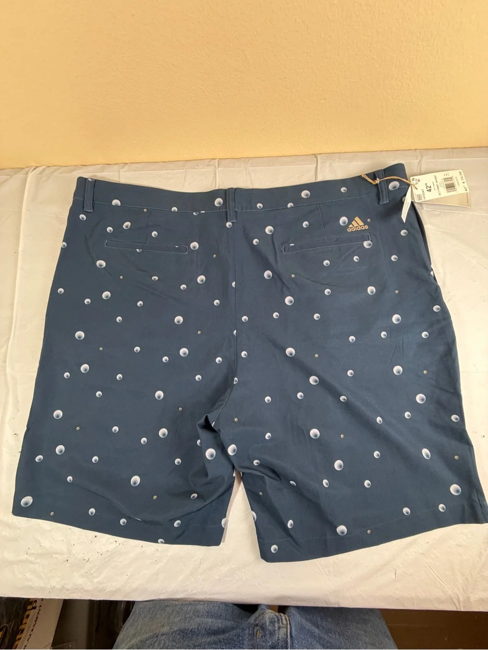 adidas Navy Blue Golf Ball‎ Print Flat Front Men's Shorts